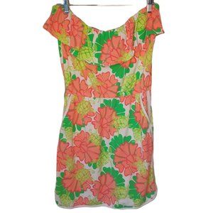 Crown & Ivy Floral & Turtle Print Strapless Dress With Pockets